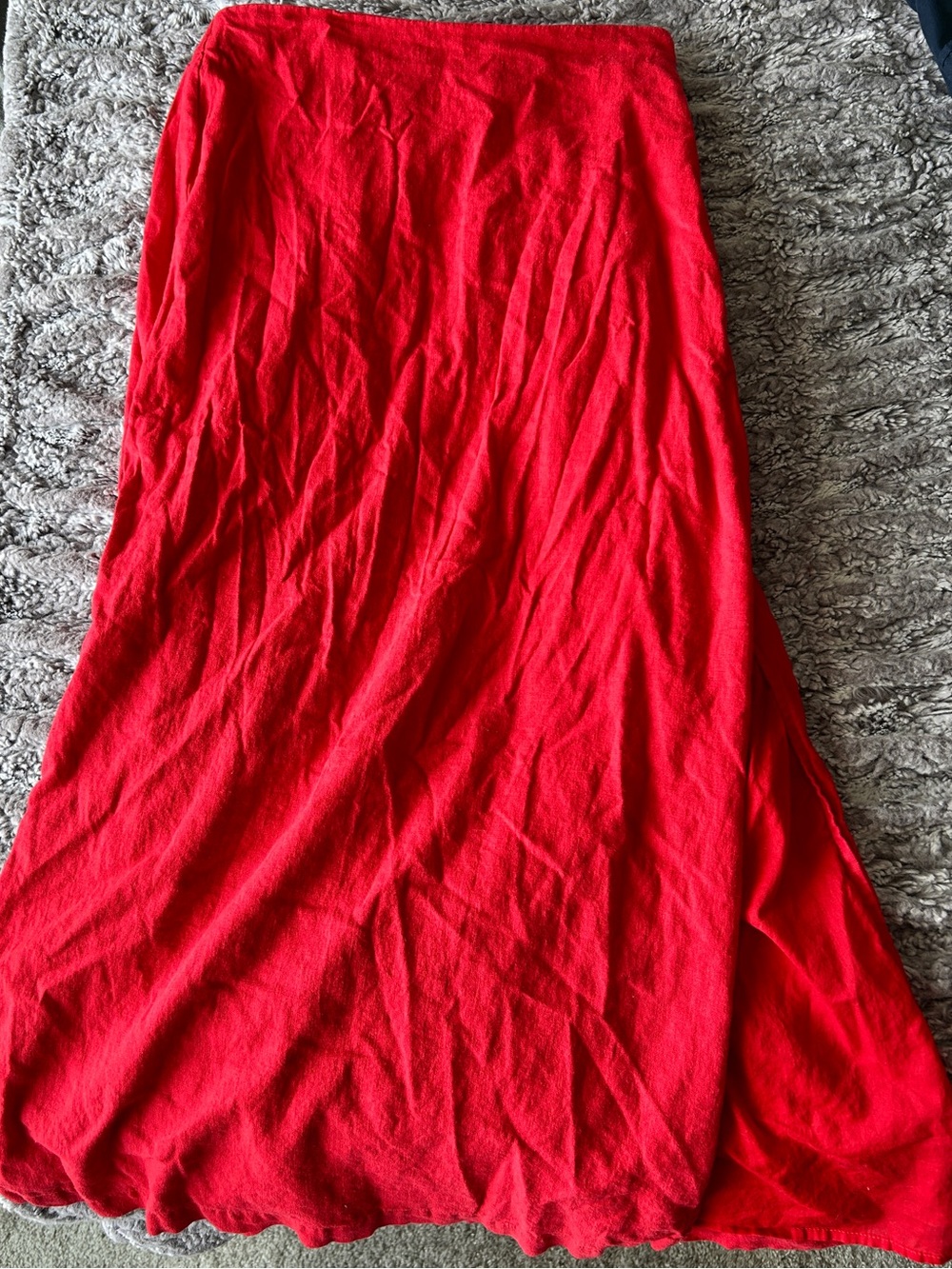 GAP Red Linen Blend Midi Skirt